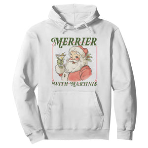 Merrier With Martinis Hoodie Funny Retro Santa Christmas Cocktail Lover TS02 White Print Your Wear