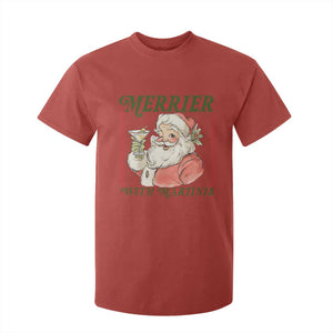 Merrier With Martinis T Shirt For Kid Funny Retro Santa Christmas Cocktail Lover TS02 Red Print Your Wear
