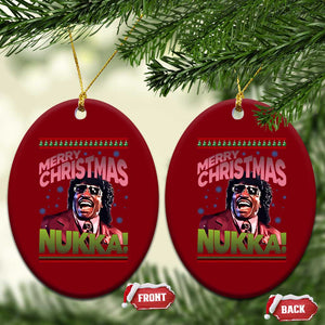 Funny Retro Merry Christmas Nukka Parody Ceramic Ornament Xmas Throwback Parody Urban Comedy TS02 Print Your Wear