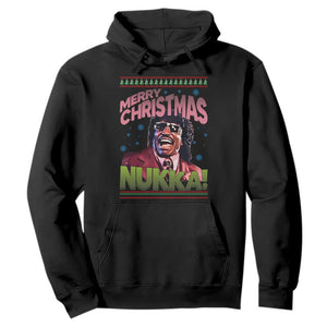 Funny Retro Merry Christmas Nukka Parody Hoodie Xmas Throwback Parody Urban Comedy TS02 Black Print Your Wear