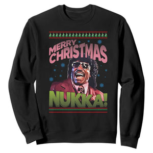 Funny Retro Merry Christmas Nukka Parody Sweatshirt Xmas Throwback Parody Urban Comedy TS02 Black Print Your Wear