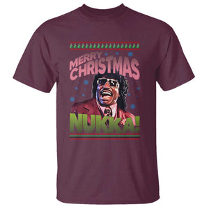 Funny Retro Merry Christmas Nukka Parody T Shirt Xmas Throwback Parody Urban Comedy TS02 Maroon Print Your Wear