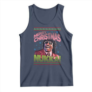 Funny Retro Merry Christmas Nukka Parody Tank Top Xmas Throwback Parody Urban Comedy TS02 Navy Print Your Wear