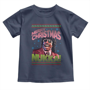 Funny Retro Merry Christmas Nukka Parody Toddler T Shirt Xmas Throwback Parody Urban Comedy TS02 Navy Print Your Wear