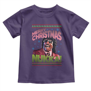 Funny Retro Merry Christmas Nukka Parody Toddler T Shirt Xmas Throwback Parody Urban Comedy TS02 Purple Print Your Wear