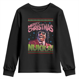 Funny Retro Merry Christmas Nukka Parody Youth Sweatshirt Xmas Throwback Parody Urban Comedy TS02 Black Print Your Wear