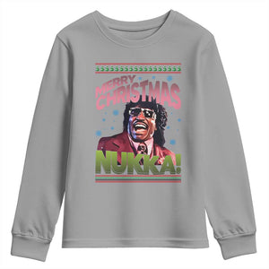 Funny Retro Merry Christmas Nukka Parody Youth Sweatshirt Xmas Throwback Parody Urban Comedy TS02 Sport Gray Print Your Wear