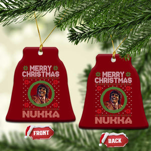 Funny Retro Merry Christmas Nukka Parody Ceramic Ornament Holiday Cheer 90s Xmas Throwback Parody TS02 Print Your Wear