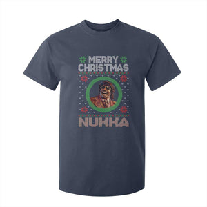 Funny Retro Merry Christmas Nukka Parody T Shirt For Kid Holiday Cheer 90s Xmas Throwback Parody TS02 Navy Print Your Wear