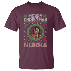 Funny Retro Merry Christmas Nukka Parody T Shirt Holiday Cheer 90s Xmas Throwback Parody TS02 Maroon Print Your Wear