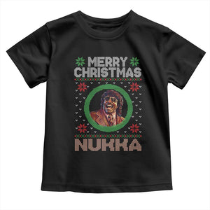Funny Retro Merry Christmas Nukka Parody Toddler T Shirt Holiday Cheer 90s Xmas Throwback Parody TS02 Black Print Your Wear