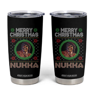 Funny Retro Merry Christmas Nukka Parody Tumbler Cup Holiday Cheer 90s Xmas Throwback Parody TS02 Black Print Your Wear
