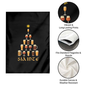 Sláinte Christmas Tree Pint Glass Garden Flag Ale Glass Beer Drinking Lover Holiday Party TS02 Print Your Wear