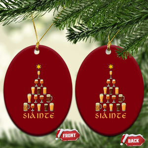 Sláinte Christmas Tree Pint Glass Ceramic Ornament Ale Glass Beer Drinking Lover Holiday Party TS02 Print Your Wear