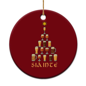 Sláinte Christmas Tree Pint Glass Ceramic Ornament Ale Glass Beer Drinking Lover Holiday Party TS02 1pc Red Print Your Wear