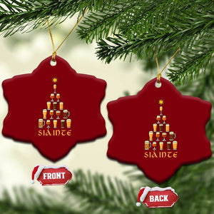 Sláinte Christmas Tree Pint Glass Ceramic Ornament Ale Glass Beer Drinking Lover Holiday Party TS02 Print Your Wear
