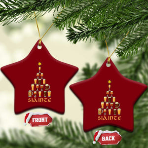 Sláinte Christmas Tree Pint Glass Ceramic Ornament Ale Glass Beer Drinking Lover Holiday Party TS02 Print Your Wear