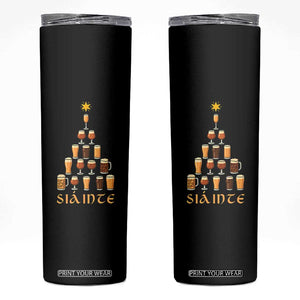 Sláinte Christmas Tree Pint Glass Skinny Tumbler Ale Glass Beer Drinking Lover Holiday Party TS02 Black Print Your Wear