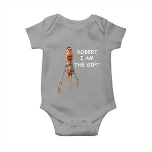 Funny Marcus the Worm in Ugly Christmas Sweater Baby Onesie Robert I Am the Gift Meme Holiday Humor TS02 Sport Gray Print Your Wear