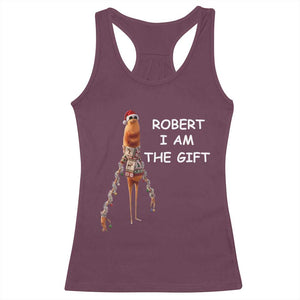 Funny Marcus the Worm in Ugly Christmas Sweater Racerback Tank Top Robert I Am the Gift Meme Holiday Humor TS02 Maroon Print Your Wear