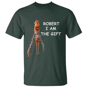 Funny Marcus the Worm in Ugly Christmas Sweater T Shirt Robert I Am the Gift Meme Holiday Humor TS02 Dark Forest Green Print Your Wear