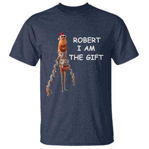 Funny Marcus the Worm in Ugly Christmas Sweater T Shirt Robert I Am the Gift Meme Holiday Humor TS02 Navy Print Your Wear