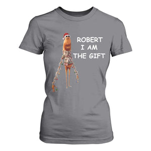 Funny Marcus the Worm in Ugly Christmas Sweater T Shirt For Women Robert I Am the Gift Meme Holiday Humor TS02 Charcoal Print Your Wear