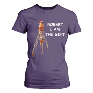 Funny Marcus the Worm in Ugly Christmas Sweater T Shirt For Women Robert I Am the Gift Meme Holiday Humor TS02 Purple Print Your Wear