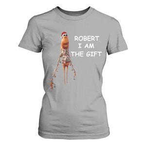Funny Marcus the Worm in Ugly Christmas Sweater T Shirt For Women Robert I Am the Gift Meme Holiday Humor TS02 Sport Gray Print Your Wear
