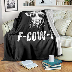Funny F-Cow-F Cow Attitude Meme Throw Blanket Subtle Sass Farm Fresh Humor TS02 Print Your Wear