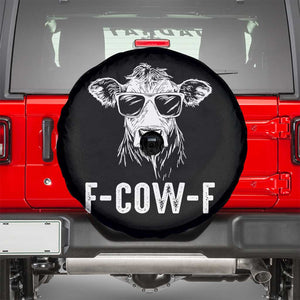Funny F-Cow-F Cow Attitude Meme Spare Tire Cover Subtle Sass Farm Fresh Humor TS02 Black Print Your Wear