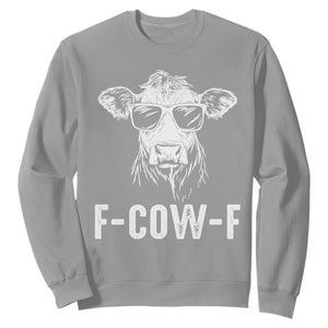 Funny F-Cow-F Cow Attitude Meme Sweatshirt Subtle Sass Farm Fresh Humor TS02 Sport Gray Print Your Wear