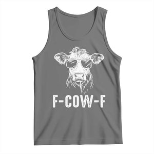 Funny F-Cow-F Cow Attitude Meme Tank Top Subtle Sass Farm Fresh Humor TS02 Black Heather Print Your Wear