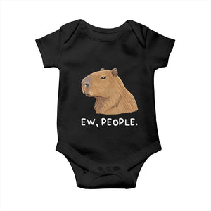 Anti Social Capybara Meme Baby Onesie Ew People Sarcastic Funny Introvert Gift TS02 Black Print Your Wear