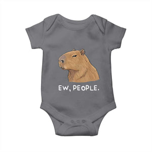 Anti Social Capybara Meme Baby Onesie Ew People Sarcastic Funny Introvert Gift TS02 Charcoal Print Your Wear