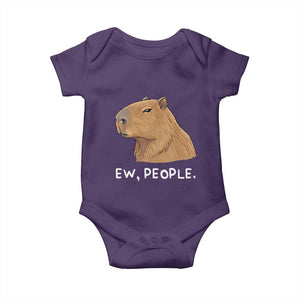Anti Social Capybara Meme Baby Onesie Ew People Sarcastic Funny Introvert Gift TS02 Purple Print Your Wear