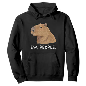 Anti Social Capybara Meme Hoodie Ew People Sarcastic Funny Introvert Gift TS02 Black Print Your Wear