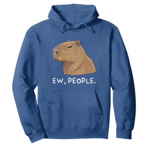 Anti Social Capybara Meme Hoodie Ew People Sarcastic Funny Introvert Gift TS02 Royal Blue Print Your Wear