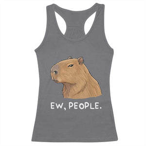 Anti Social Capybara Meme Racerback Tank Top Ew People Sarcastic Funny Introvert Gift TS02 Charcoal Print Your Wear