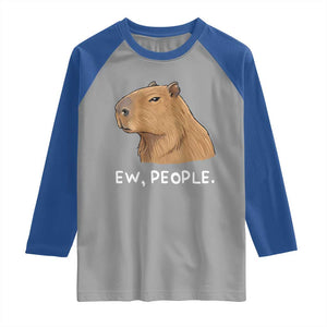 Anti Social Capybara Meme Raglan Shirt Ew People Sarcastic Funny Introvert Gift TS02 Sport Gray Royal Print Your Wear