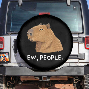 Anti Social Capybara Meme Spare Tire Cover Ew People Sarcastic Funny Introvert Gift TS02 No hole Black Print Your Wear
