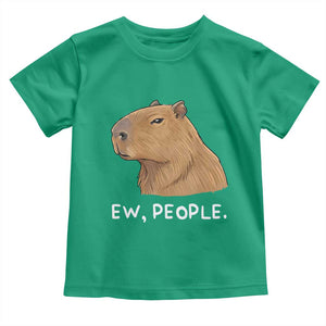 Anti Social Capybara Meme Toddler T Shirt Ew People Sarcastic Funny Introvert Gift TS02 Irish Green Print Your Wear