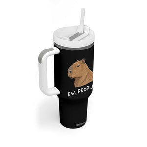 Anti Social Capybara Meme Tumbler With Handle Ew People Sarcastic Funny Introvert Gift TS02 Print Your Wear