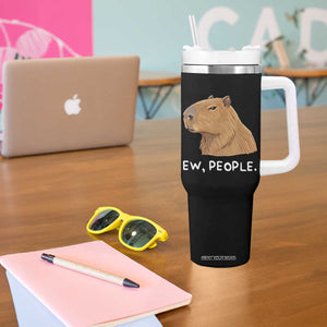 Anti Social Capybara Meme Tumbler With Handle Ew People Sarcastic Funny Introvert Gift TS02 Print Your Wear