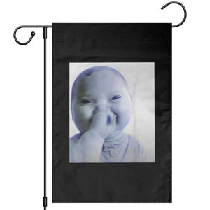 Funny Tuff Baby Giggling Meme Garden Flag Viral AI Niche Baby Holding Laugh Photo TS02 Black Print Your Wear