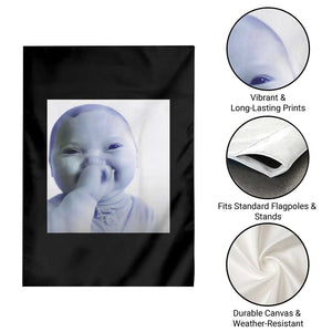 Funny Tuff Baby Giggling Meme Garden Flag Viral AI Niche Baby Holding Laugh Photo TS02 Print Your Wear