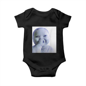 Funny Tuff Baby Giggling Meme Baby Onesie Viral AI Niche Baby Holding Laugh Photo TS02 Black Print Your Wear