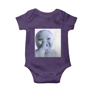 Funny Tuff Baby Giggling Meme Baby Onesie Viral AI Niche Baby Holding Laugh Photo TS02 Purple Print Your Wear