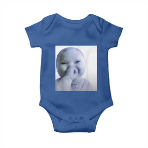 Funny Tuff Baby Giggling Meme Baby Onesie Viral AI Niche Baby Holding Laugh Photo TS02 Royal Blue Print Your Wear