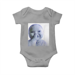 Funny Tuff Baby Giggling Meme Baby Onesie Viral AI Niche Baby Holding Laugh Photo TS02 Sport Gray Print Your Wear